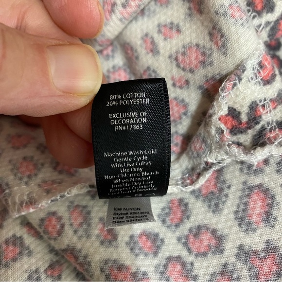 Kensie I Only Sleep in Pretty Pink Animal Print Thermal Hoodie Night Dress - Picture 9 of 10